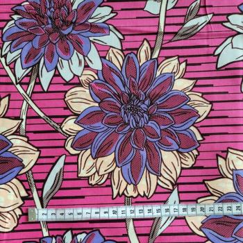 PURPLE DAHLIAS Afrikanischer Wax Print Stoff